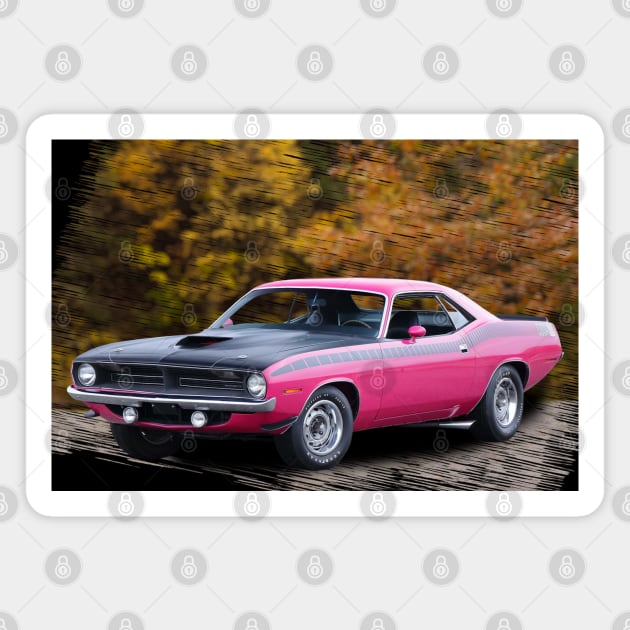 1970  AAR Cuda in our fall day series Magnet by Permages LLC